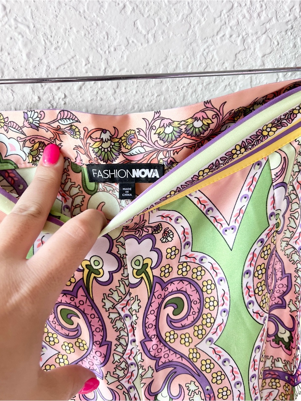 Fashion Nova Green Paisley Satin Maldives Pant Set Sz XL - Picture 8 of 9